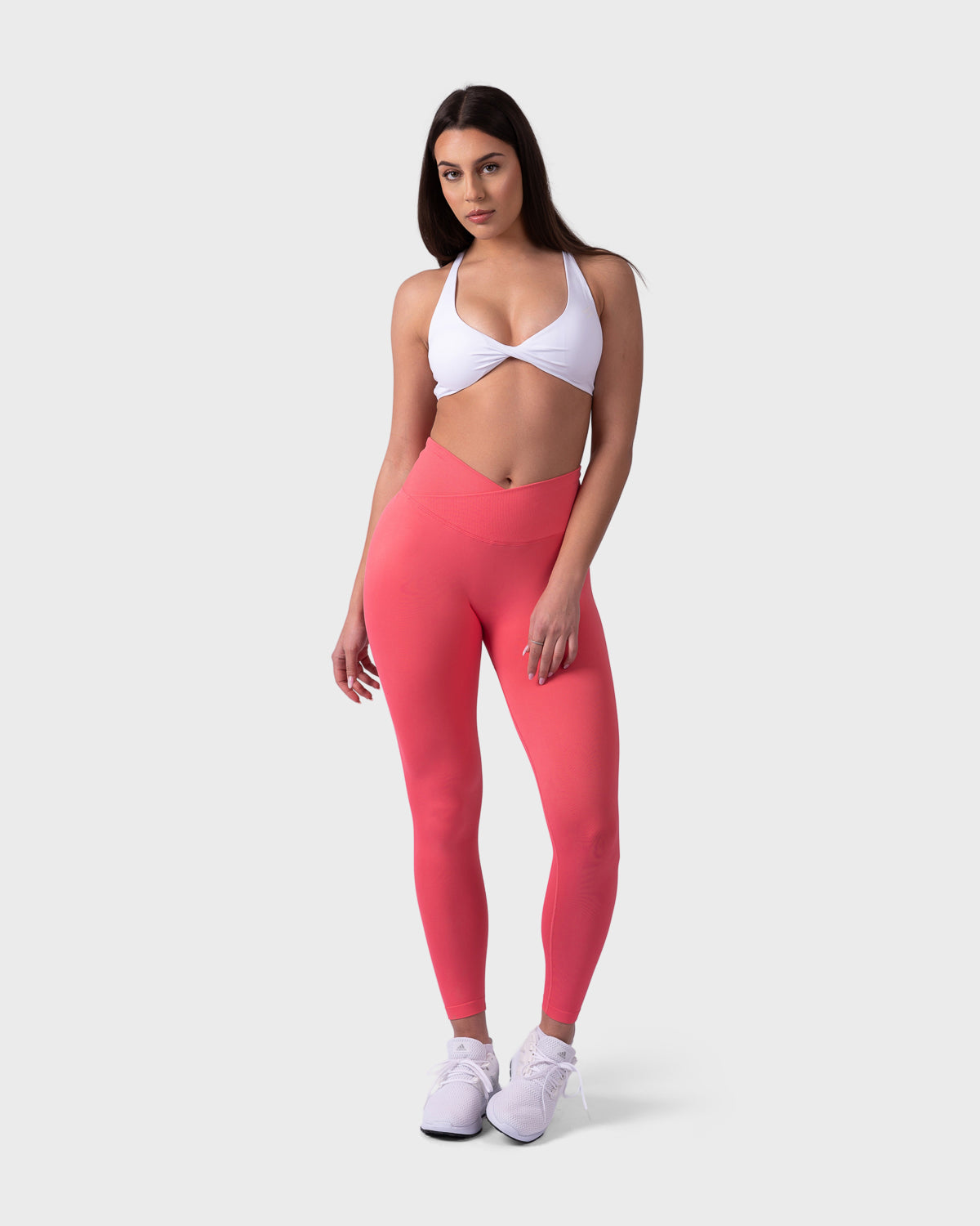 PWG Active Evolve Backless Sports Bra in White, breathable, high-performance, with front logo design