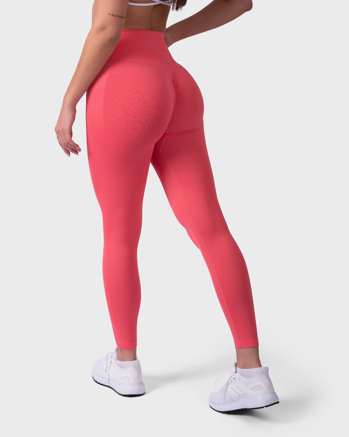 PWG Active Evolve Sculpt V-waist leggings in Bubblegum - Scrunch design with a breathable fabric - Back View