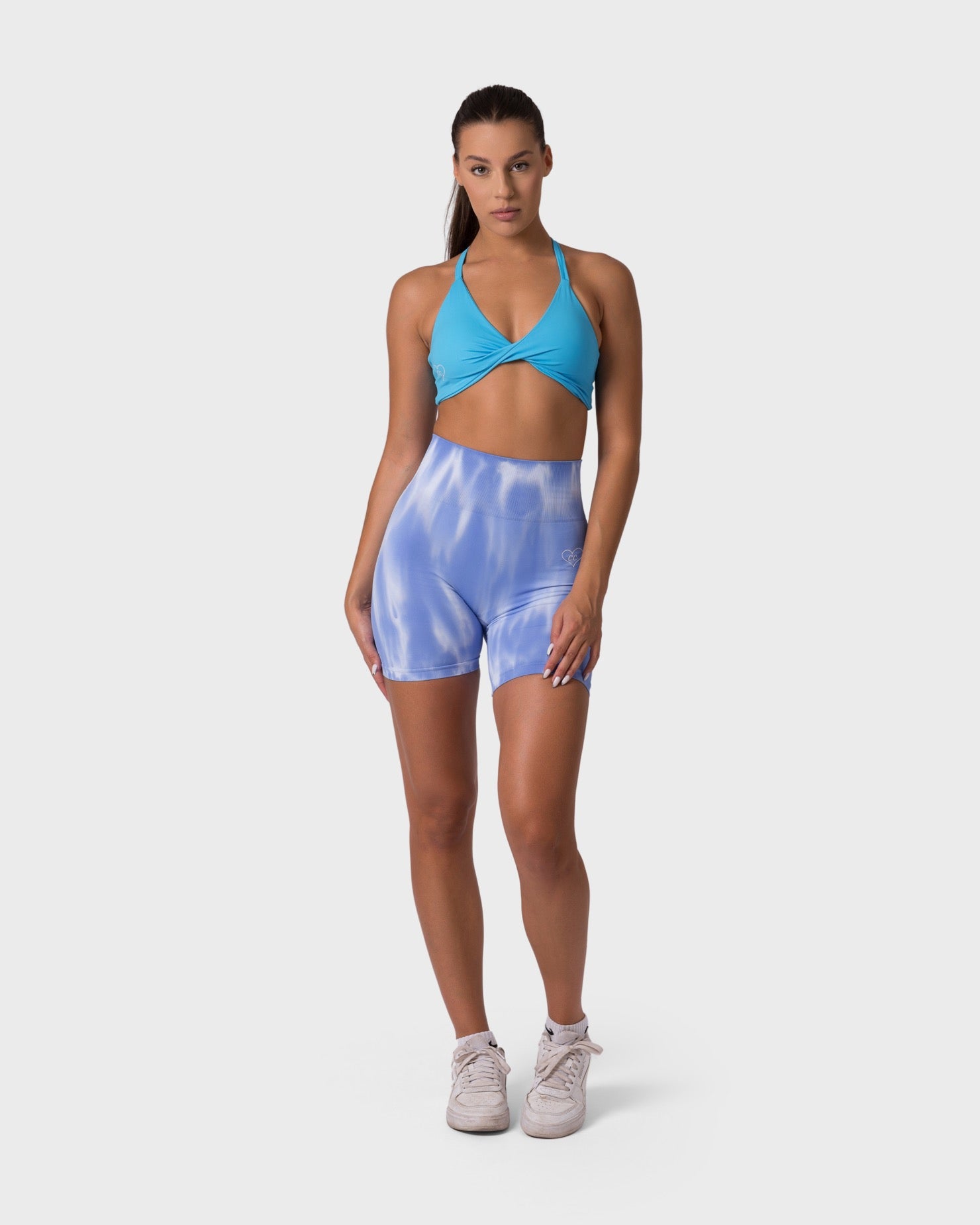 PWG x CC Knitted Sports Bra in Ocean Blue, eco-friendly, super soft, comfortable, and designed for fitness confidence