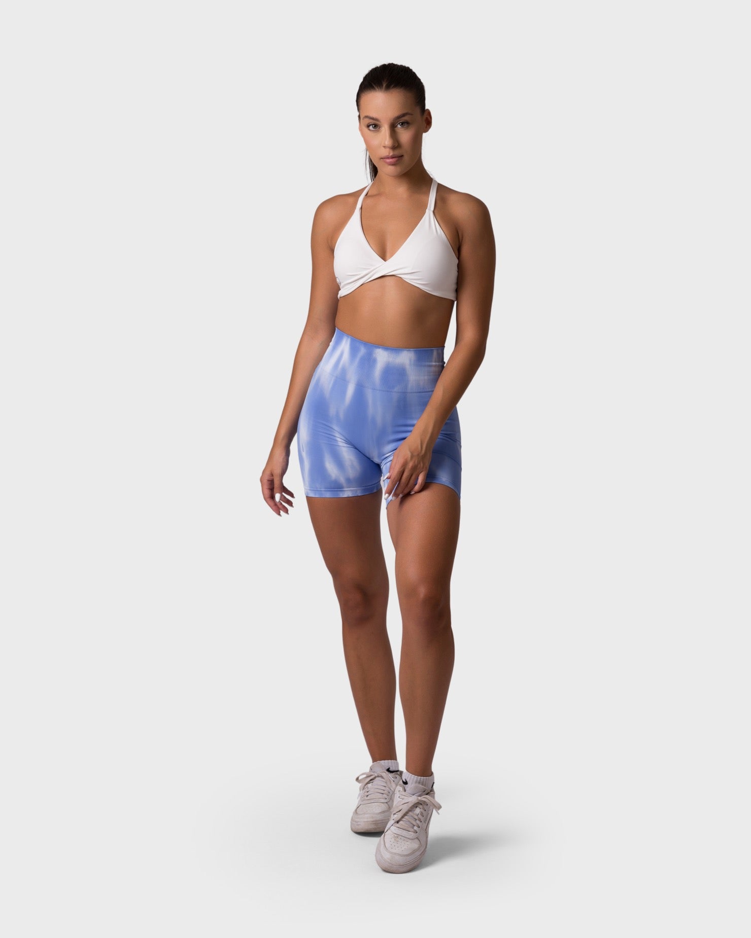 PWG x CC Knitted Sports Bra in White, eco-friendly, super soft, comfortable, and designed for fitness confidence