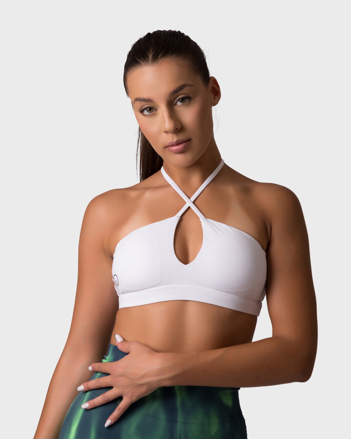 PWG x CC Knitted Sports Bra in White, eco-friendly, super soft, comfortable, and designed for fitness confidence