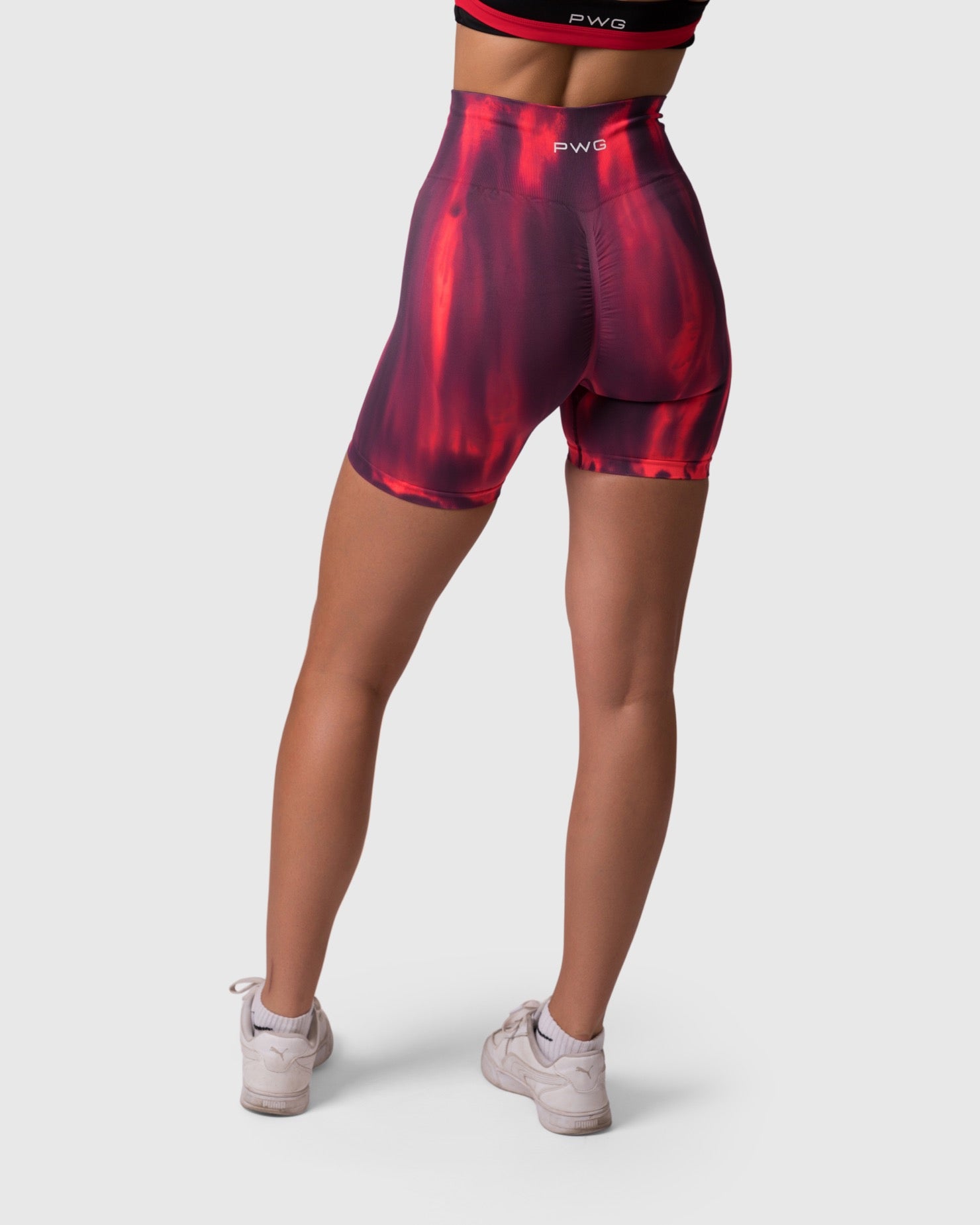 PWG x CC Shorts in Volcano, eco-friendly, super soft, butt-lifting design for comfort and fitness confidence - Back View