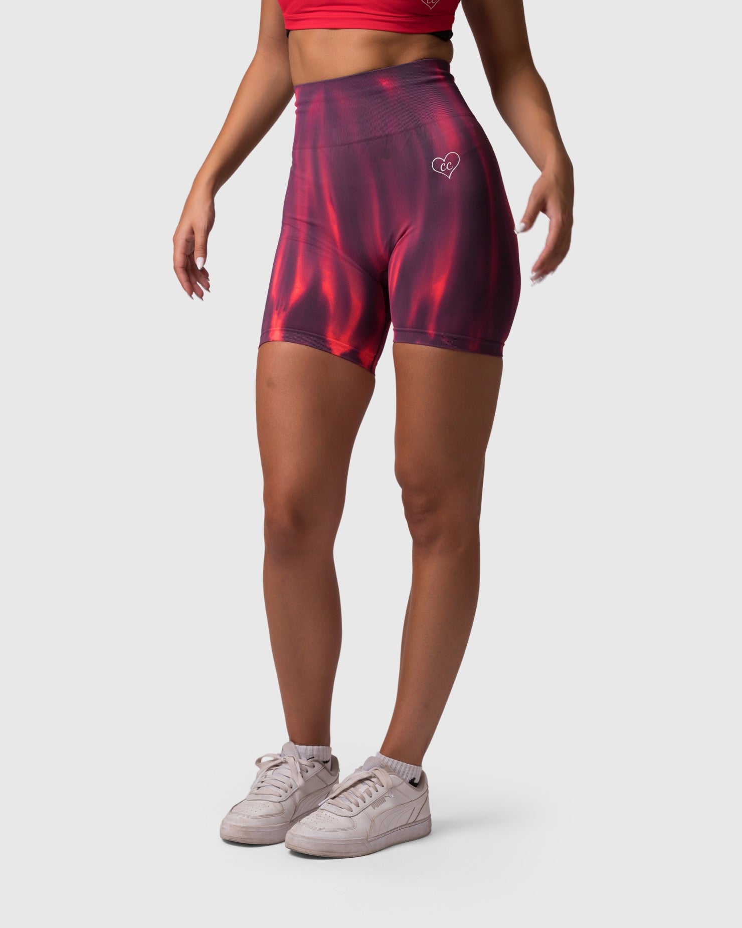 PWG x CC Shorts in Volcano, eco-friendly, super soft, butt-lifting design for comfort and fitness confidence - Front View