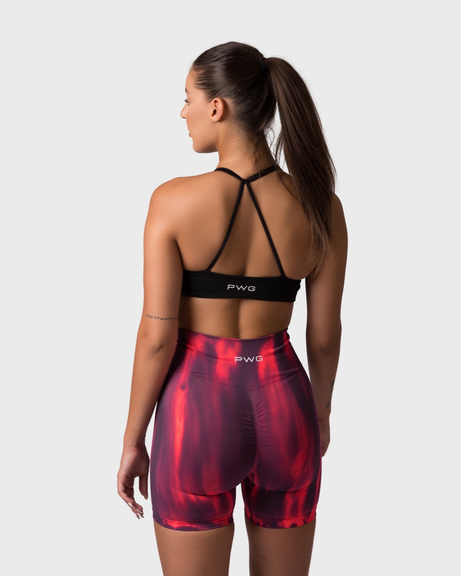 PWG x CC Knitted Sports Bra in Black, eco-friendly, super soft, comfortable, and designed for fitness confidence - Back View