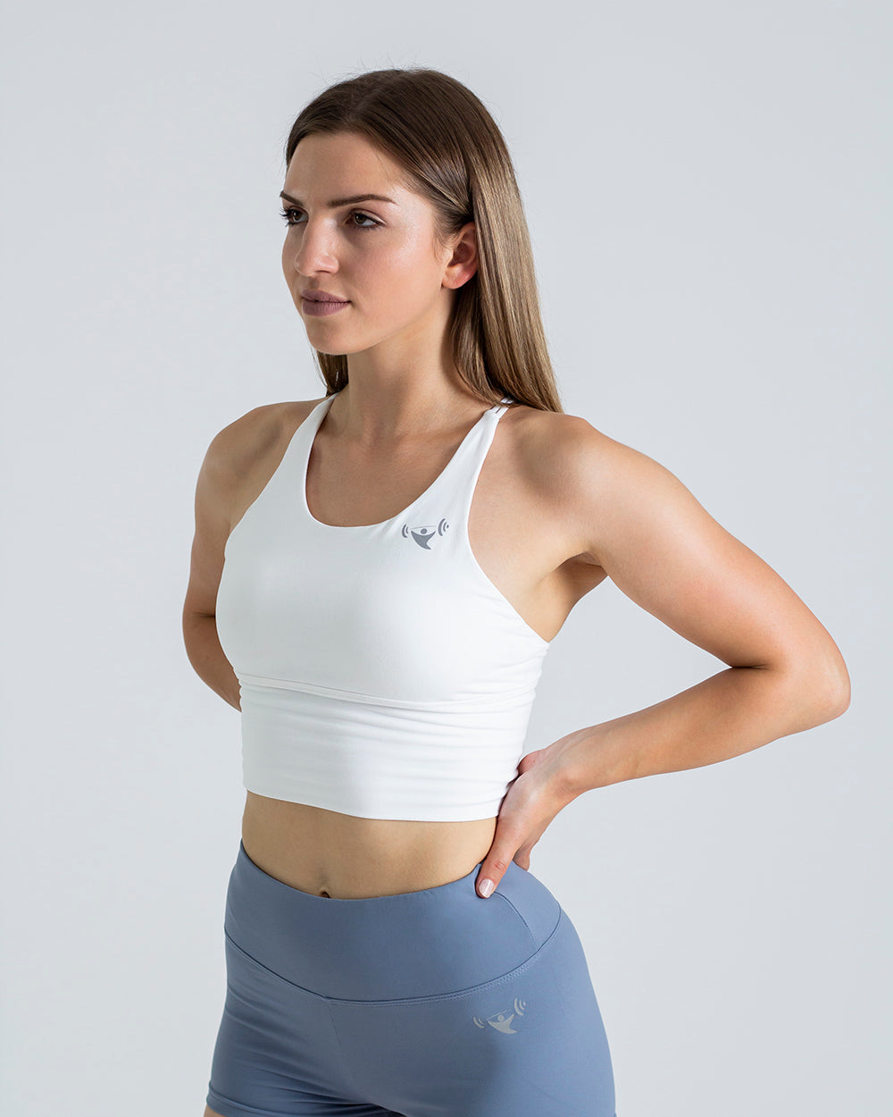 White cross cheap back sports bra