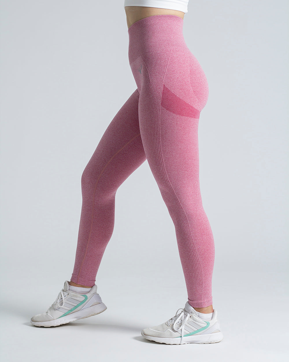 PWG Active Scrunched Lifting Contour High Waist Leggings in Pink, scrunch design, lifting effect, high waist, breathable fabric - Side View