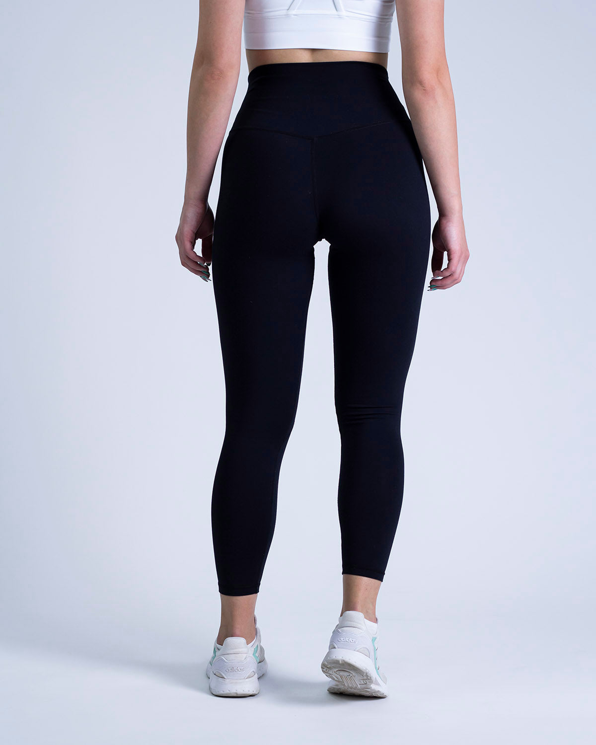 PWG Active Sense High Waisted Leggings in Black, form-fitting, second-skin feel, squat-proof, breathable material - Back View