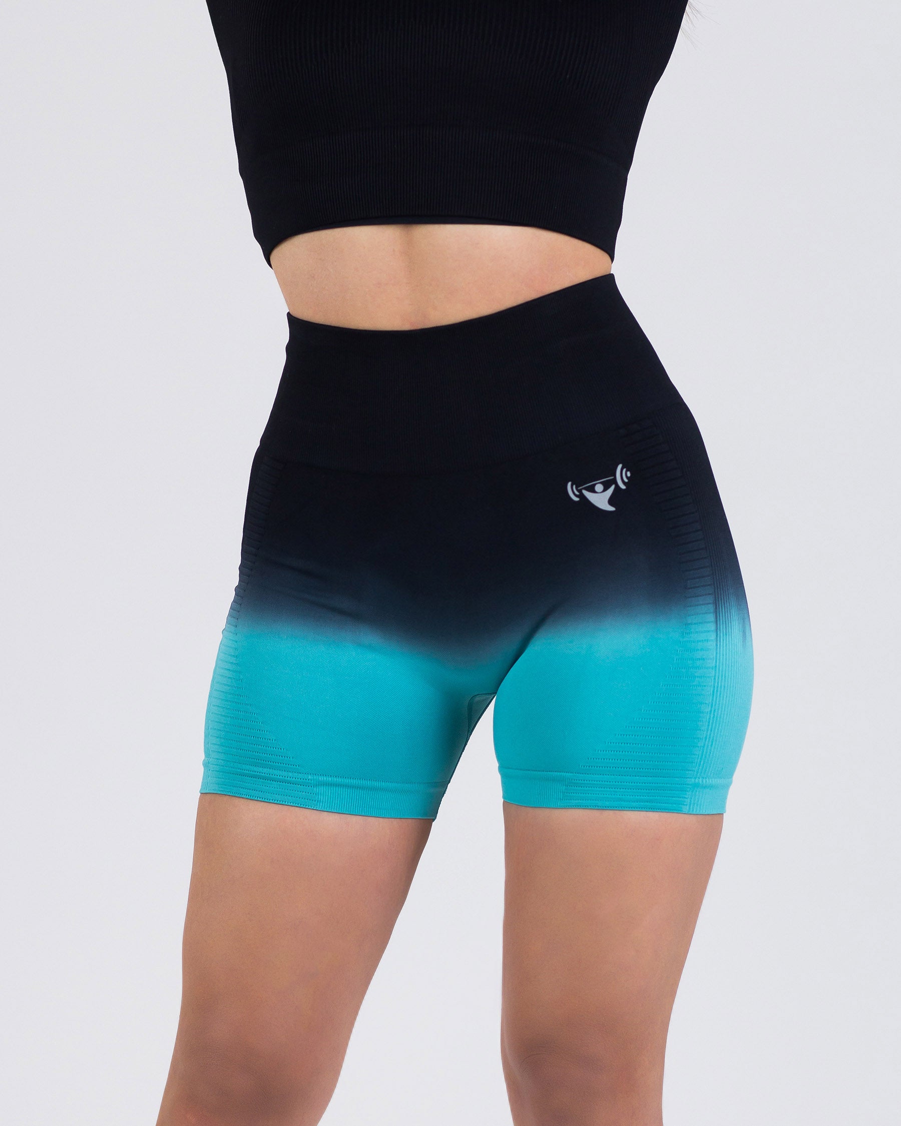 Ombre Flex Scrunch Shorts - Aqua