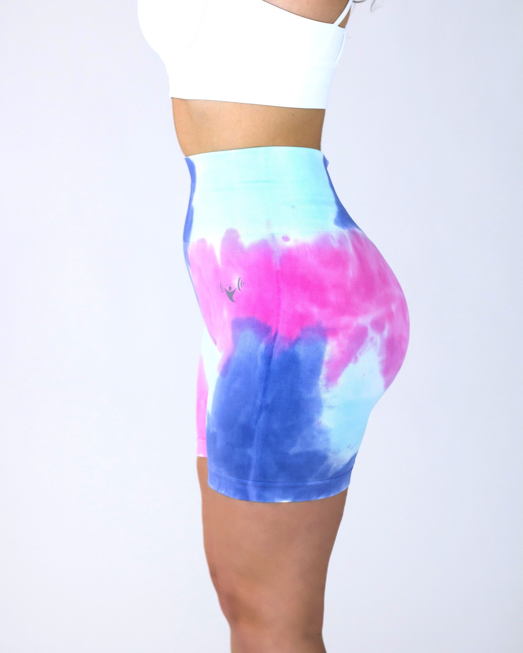 Scrunched Tie Dye Shorts - Purple Haze