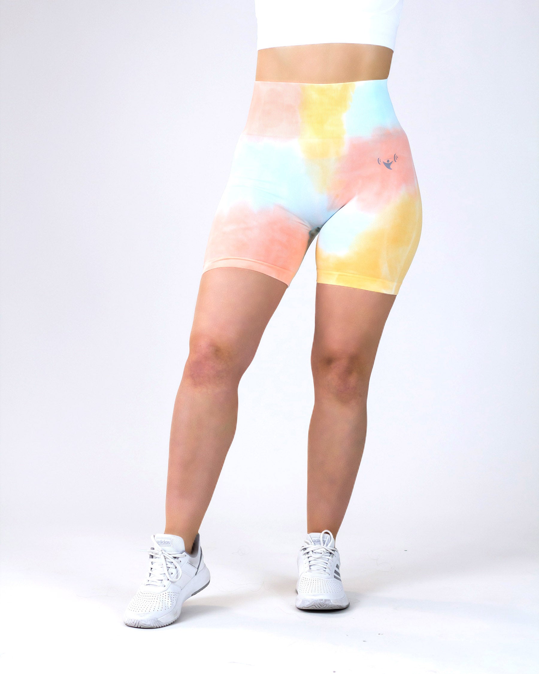 Scrunched Tie Dye Shorts - Peachy