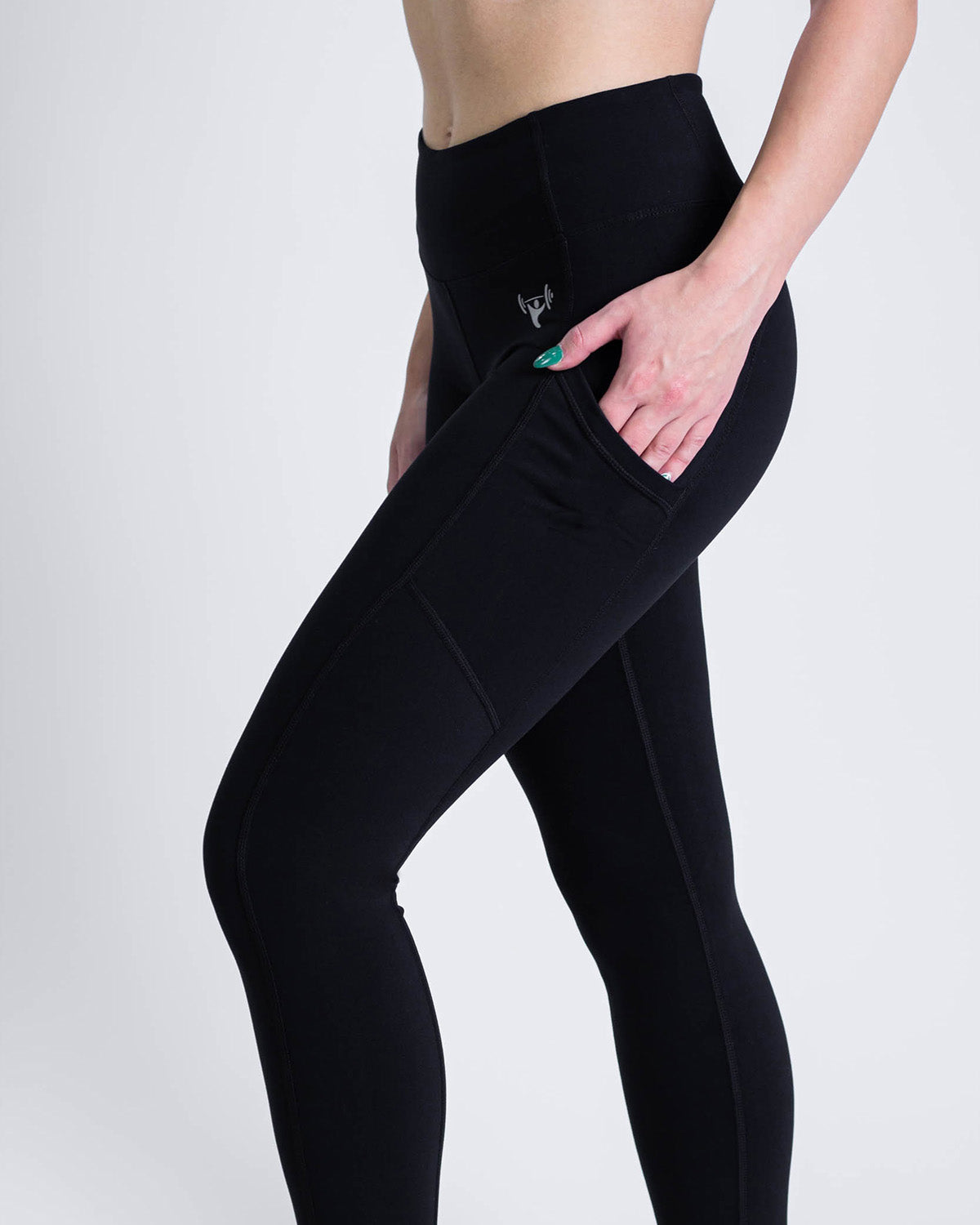 Sense Mid Waist Pocket Leggings - Black