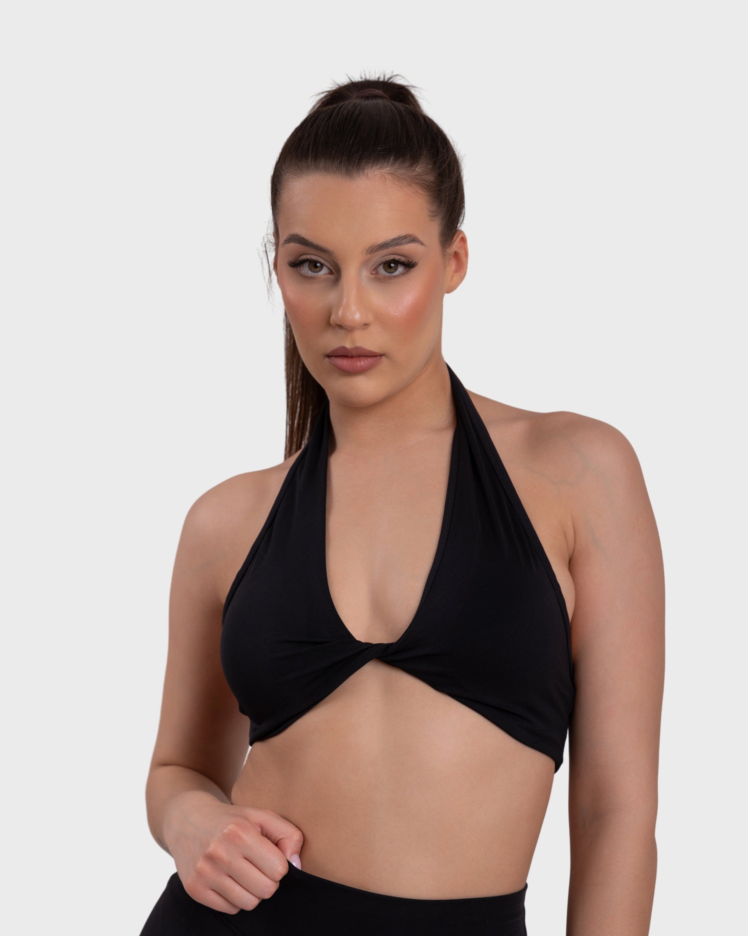 Core Halter Bralette - Black