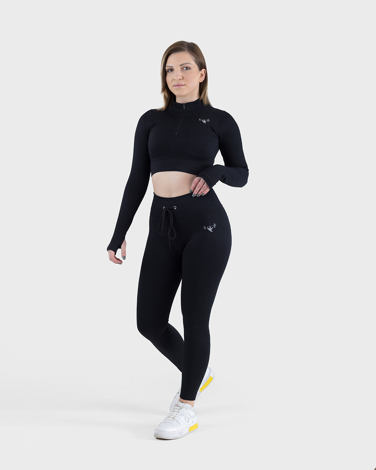 Black high clearance waisted leggings gym