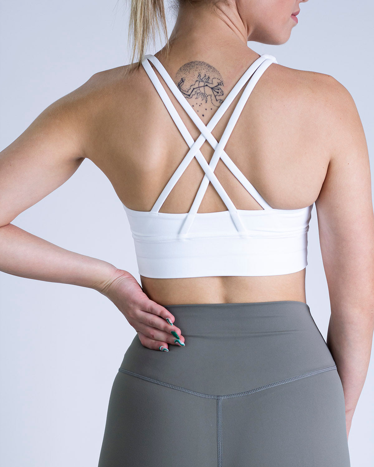 Sense Cross Back Sports Bra - White