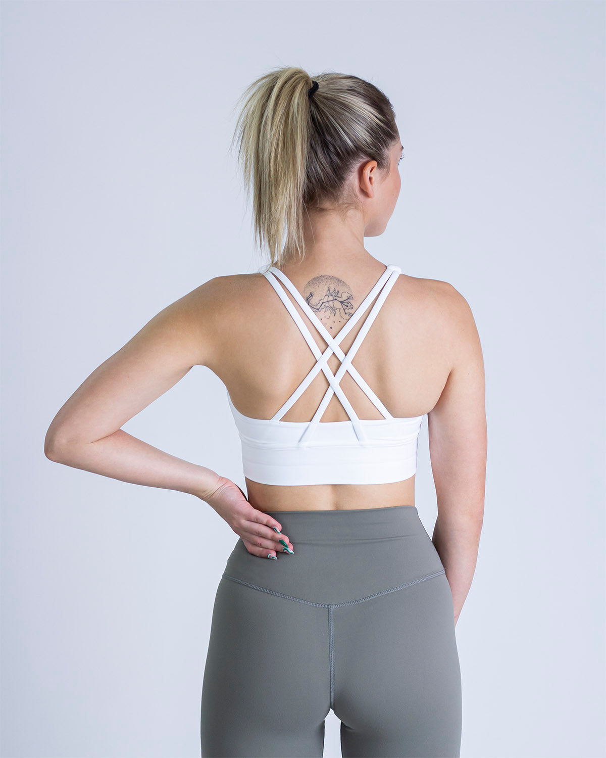 Sense Cross Back Sports Bra - White