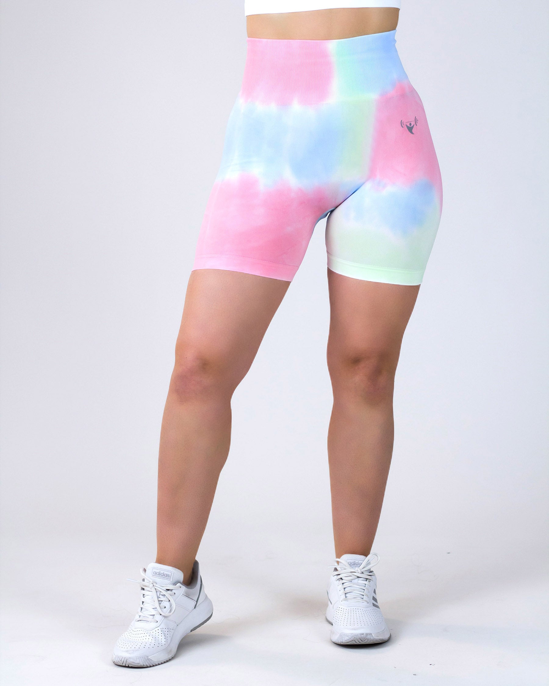 Scrunched Tie Dye Shorts - Cotton Candy