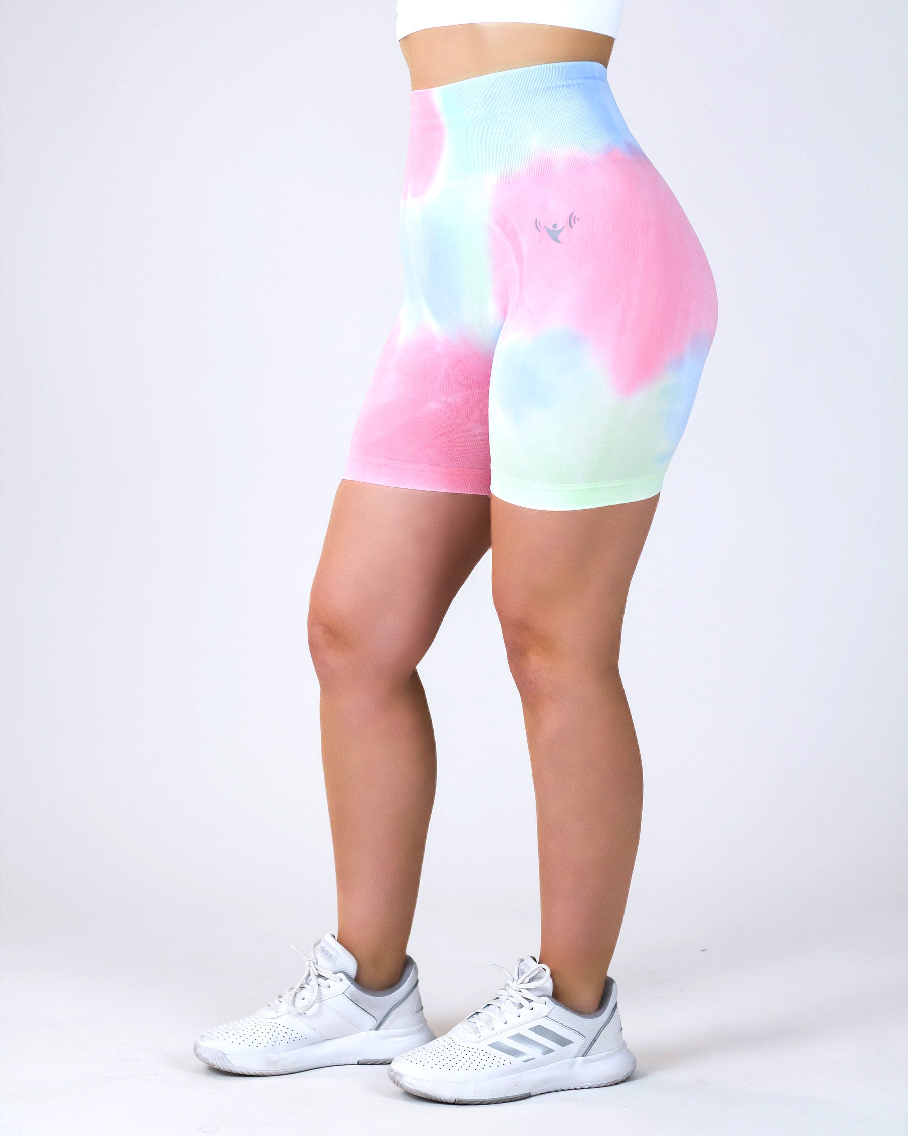 Scrunched Tie Dye Shorts - Cotton Candy